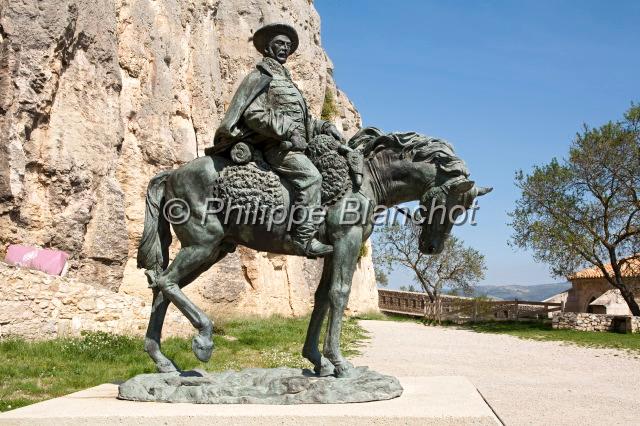espagne valence 27.JPG - Statue équestre, château de Morella, Castellón, Communauté de Valencia, Espagne